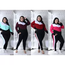 Conjunto Malha Crepe Feminino Plus Size Calça Blusa Premium