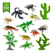 Kit Brinquedo 12 Pç Animais Insetos Aranha Invertebrado