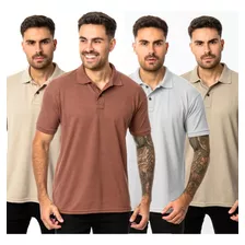 Kit 4 Camisas Masculinas Polo Piquet Elegance Alta Qualidade