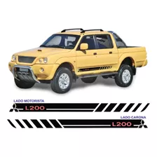 Acessorios L200 Outdoor 4x4 Gls Faixa Lateral Adesivos Par 