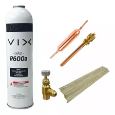 Refil Gás R600 + Válvula + Filtro Silica +solda P/ Recarga