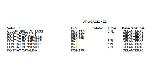 Balatas Delanteras Chevrolet Bel Air 4.1l 1969 Grc Foto 5