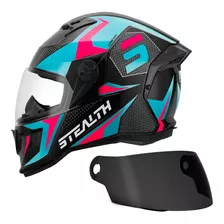 Capacete Stealth Concept Vis. Cristal + Viseira Fumê Oferta