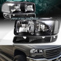 For Gmc Yukon/sierra 1500 2500 Black Headlights+bumper L Mmi