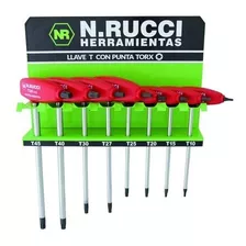 Juego De Llaves T-torx X8 Con Mango + Tablero De Metal Rucci