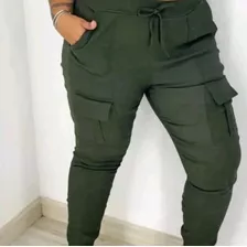 Pantalón Cargo Femenino Plus Size Skinny 