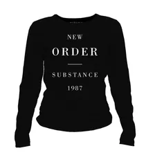 Camiseta Manga Longa Feminina - New Order - Substance - 1987