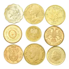 Conjunto De 9 Monedas De 9 Países Diferentes Monedas De Lató