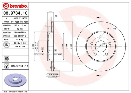 Disco De Freno/ Jaguar Xtype Base 2002 A 2005 Trasero Macizo Foto 2