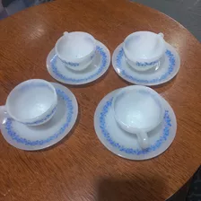Jojo De Café Termo Rei Azul 4 Peças Com Pires Pequenas