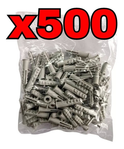 Tarugo Plastico 6mm Con Tope 500 Unidades 