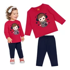 Conjunto Infantil Feminino Moletom Pelúciado Kyly 