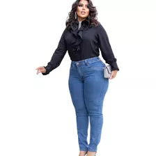 Calça Jeans Skinny Plus Size Feminina Inverno 2023 Top