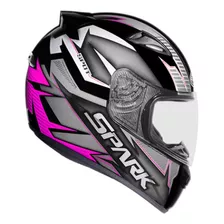 Capacete Moto Ebf New Spark Black Edition Fechado Fosco Cor Pto/rosa Spot Tamanho Do Capacete 56