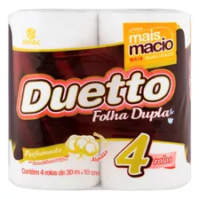 Papel Higiênico Duetto Folha Dupla 30 M De 4 Un