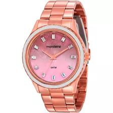 Relógio Mondaine 78747lpmvrs2 Cor Dourado Cor Da Correia Rosê Cor Do Fundo Rosa