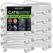 Paquete De 10 Cables Ethernet Gearit Cat 6 Cat6 Snagless Pat