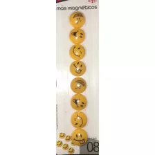 Imã Magnéticos Carinhas 2cm Amarelo Cartela Com 8