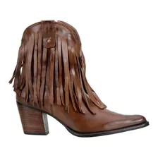 Bota Feminina Franja Texana Rodeio Country Em Couro 4country