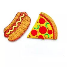 Plpatch Juego De 2 Tiny. Mini Pizza Hot Dog Comida Rápida Pe