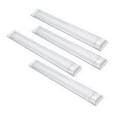 Kit 4 Luminária Linear Led 20w 60cm Sobrepor Slim 