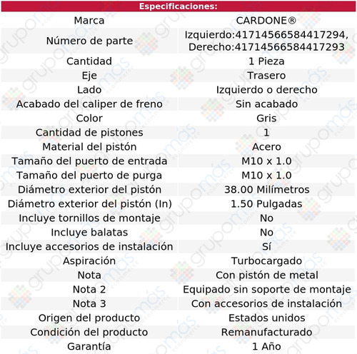 1 Mordaza De Freno Tras Izq O Der Mitsubishi 3000gt 91 Al 93 Foto 5