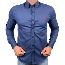 Camisa Manga Longa Azul Ralph Lauren 