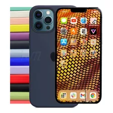 Capinha Silicone Compatível iPhone 7 A 14 Pro Max Azul Royal