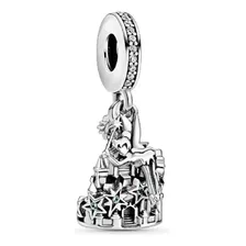 Charm Hada Mágica Y Castillo Circones Plata 925 Silver Heart