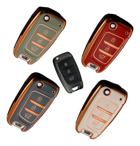 Funda Llave Navaja Gold Compatible Con La Marca Hyundai  Foto 9