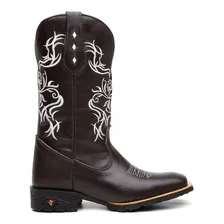 Bota Botina Texana Feminina Montaria Country Couro + Brinde