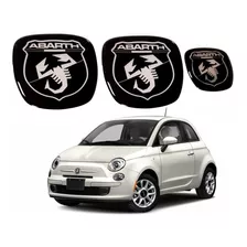 Adesivos Frontal E Traseiro Para Fiat 500 Abarth Preto 20510