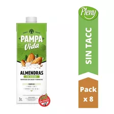 Pack X 8 Leches Almendras S/ Azúcar Pampa Vida 1l-sin Tacc