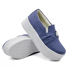 Slip On Tenis Casual Feminino Dkshoes Mod. Perola Plataforma