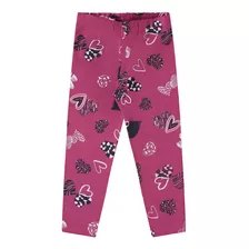 Legging Cotton Coração Rosa Menina Alenice