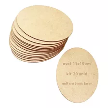 Kit 20 Placa Mdf Oval 15 X 11 Cm Base Biscuit Artesanato