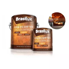 Conjunto Para Efeito Aço Corten Brasilux Base + Efeito