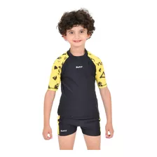 Remera Proteccion Uv Solar Safit Niño + Short Natacion Bebe