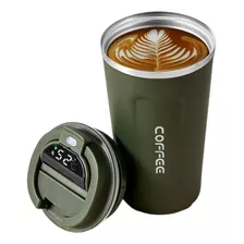 Vaso Mug Termico Cafe Hermetico Acero Doble Capa Frio Calor Color Verde Liso