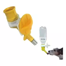 Bebedouro Automático Para Cães E Gatos Bico Para Garrafa Pet Cor Amarelo