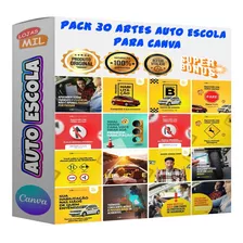 Pack Canva Auto Escola Templates Editável 30 Artes