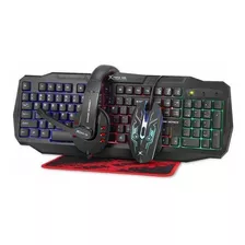 Kit Teclado + Mouse Gamer Xtrike Mecm-406 Inglés Us Negro