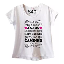 Blusa Feminina Plus Size Frase Dos Anjos S40