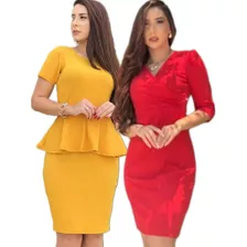 Vestido Evangélico Barato Atacado Kit 2 Ciganinha Peplum