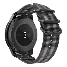 Pulseira 22mm Militar Nylon Para Samsung Watch 46mm Sm-r800 Cor Preto/cinza