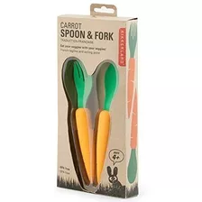 Cubiertos Para Niños (+4) Carrot Spoon & Fork - Kikkerland