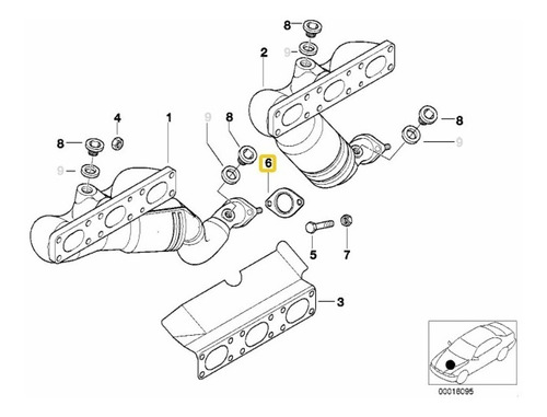 Junta Empaque Escape Catalizador Bmw 320i 325i 330i X3 X5 Z3 Foto 5