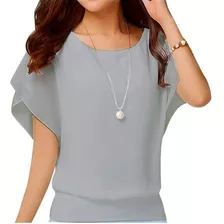 Blusa Casual Moda Dama De Gasa Manga Corta Viishow