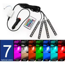 Kit Led Rgb Interior Multicolor 4x 12cm + Control Remoto