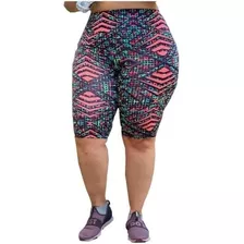 Bermuda Shorts Feminino Plus Size Suplex Academia Promoção